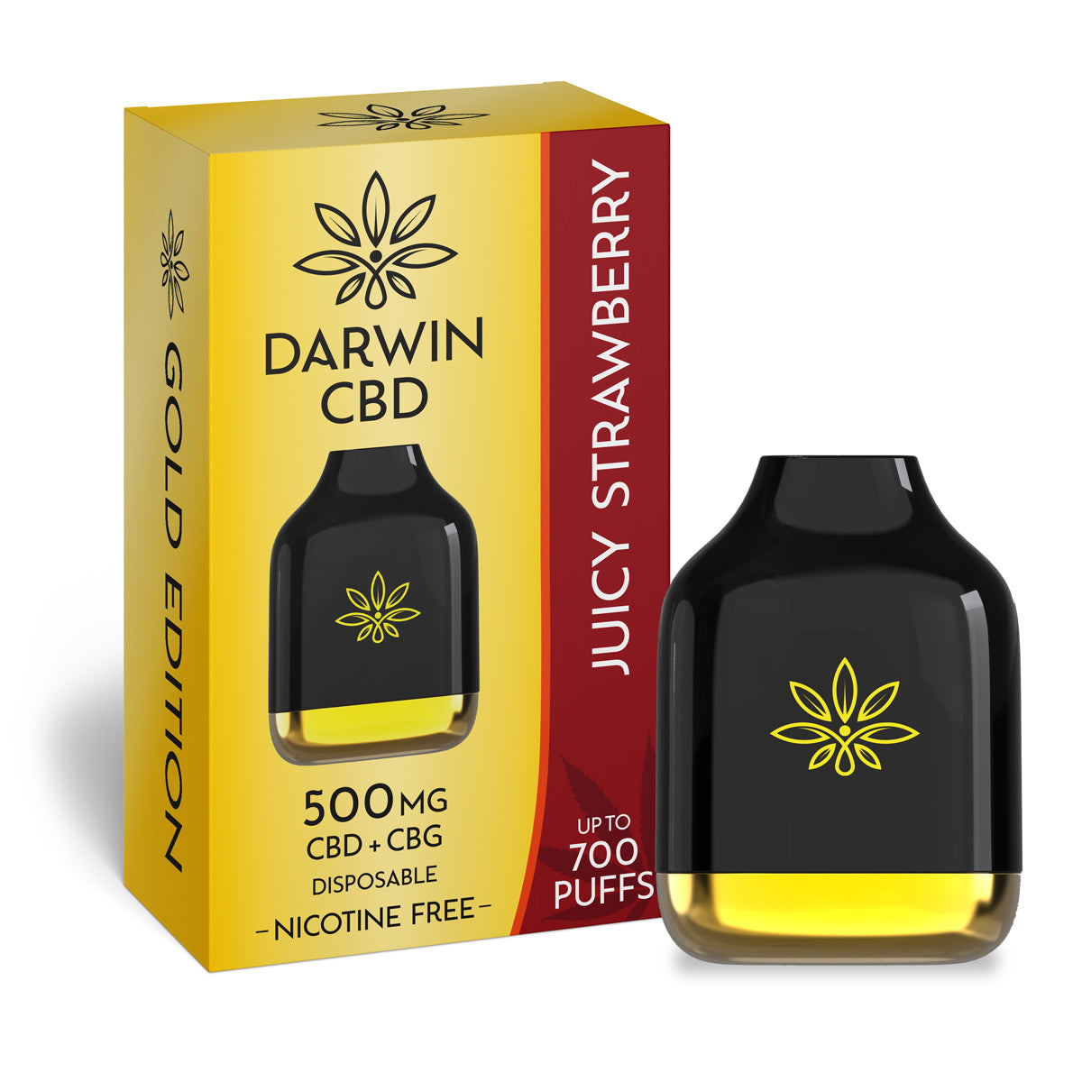 500mg Darwin CBD Disposable Vape - Juicy Strawberry