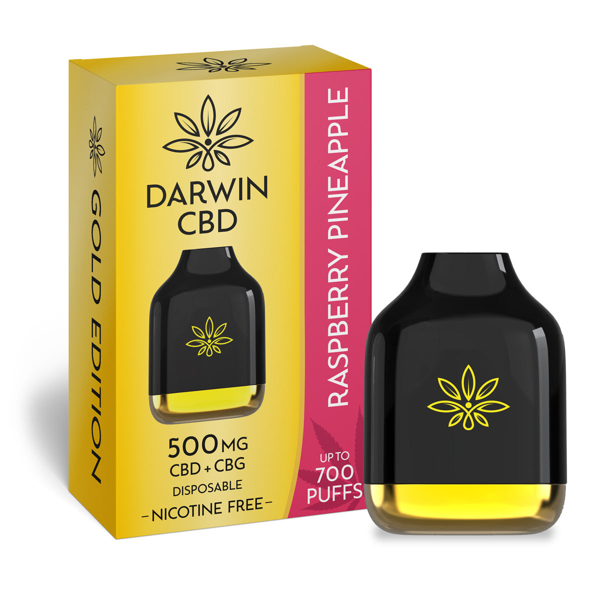 500mg Darwin CBD Disposable Vape - Raspberry Pineapple