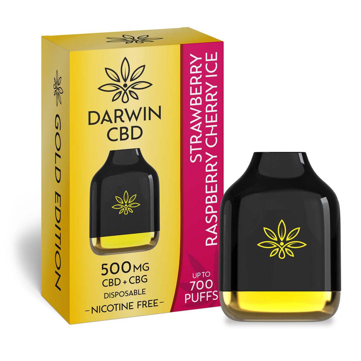 500mg Darwin CBD Disposable Vape - Strawberry Raspberry Cherry Ice