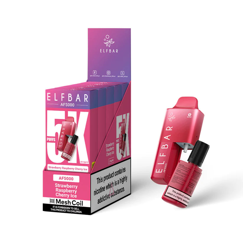 STRAWBERRY RASPBERRY CHERRY ICE - ELFBAR (AF5000) 5000 PUFFS