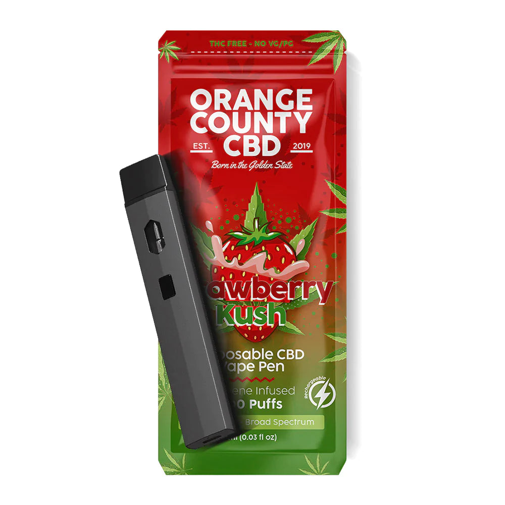 600mg 700 PUFF Broad Spectrum CBD Vape Pen - STRAWBERRY KUSH