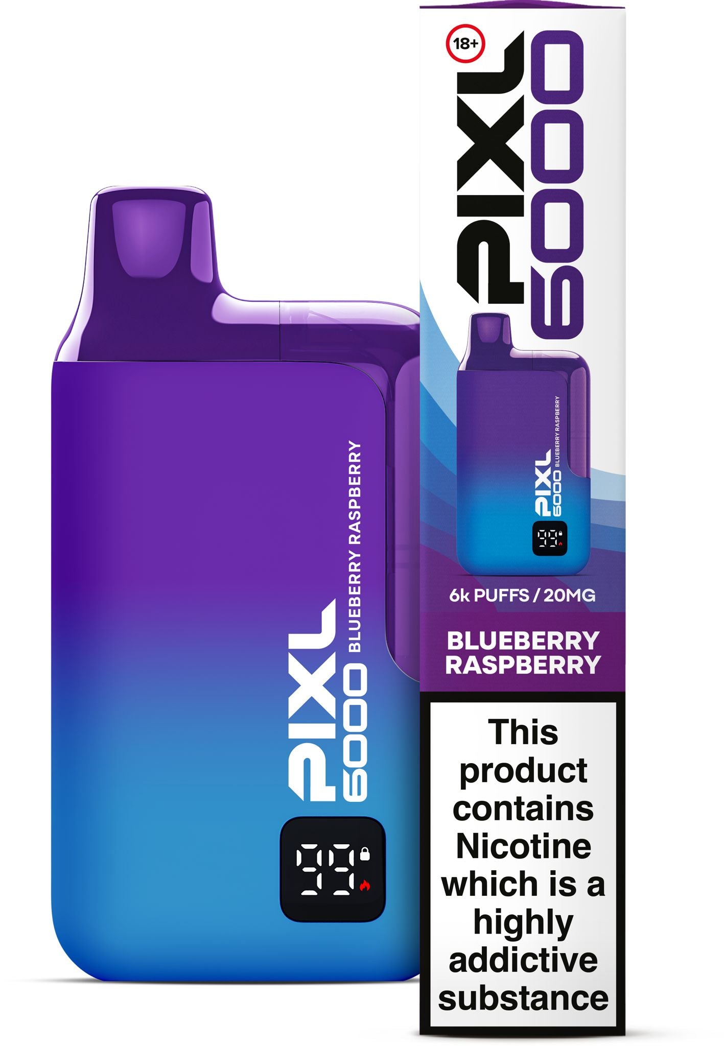 Blueberry Raspberry - Pixl 6000 Rechargeable Disposable Vape 5s Pack