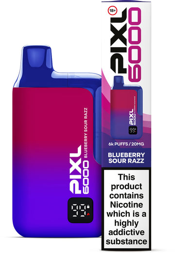 Blueberry Sour Razz - Pixl 6000 Rechargeable Disposable Vape 5s Pack