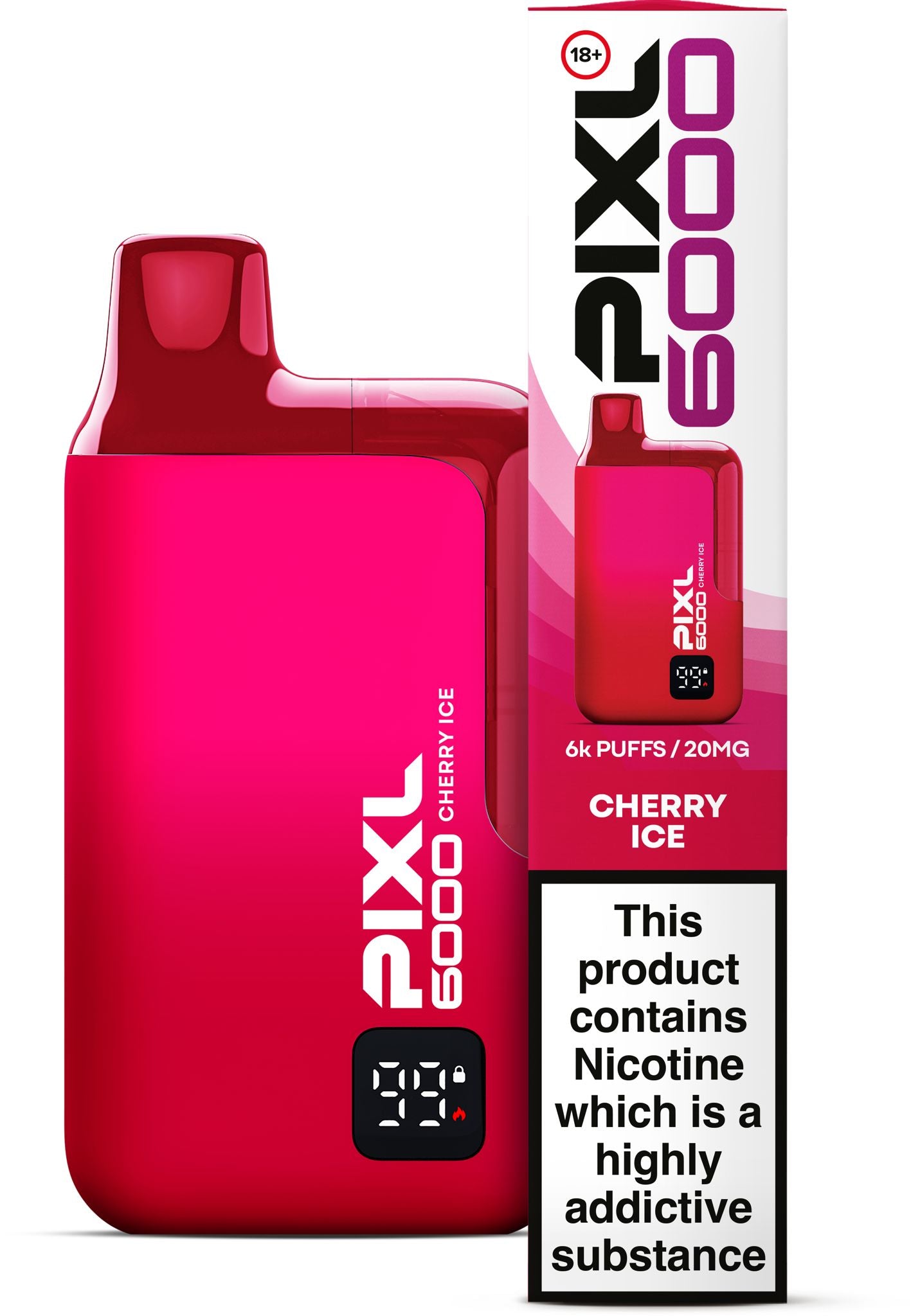 Cherry Ice - Pixl 6000 Rechargeable Disposable Vape 5s Pack